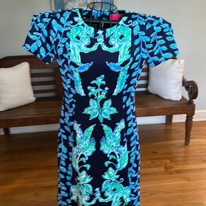 Lily Pulitzer bright blue /green dress size 0